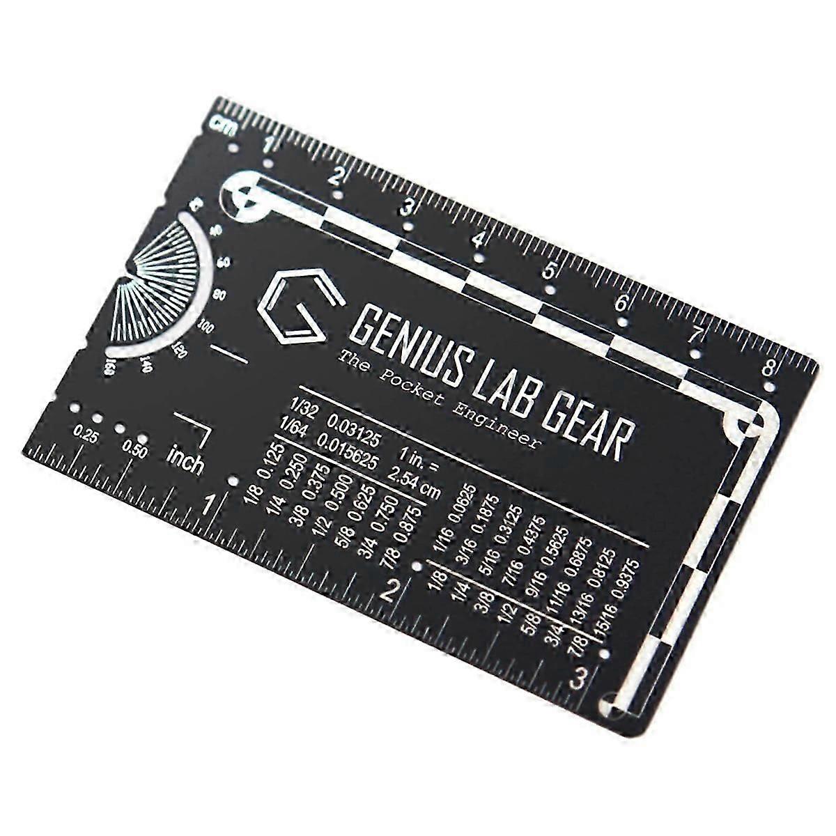 The Pocket - Small Metal Engineering Ruler Protractor Compass Scale, Stocking Stuffers Gadget Multi