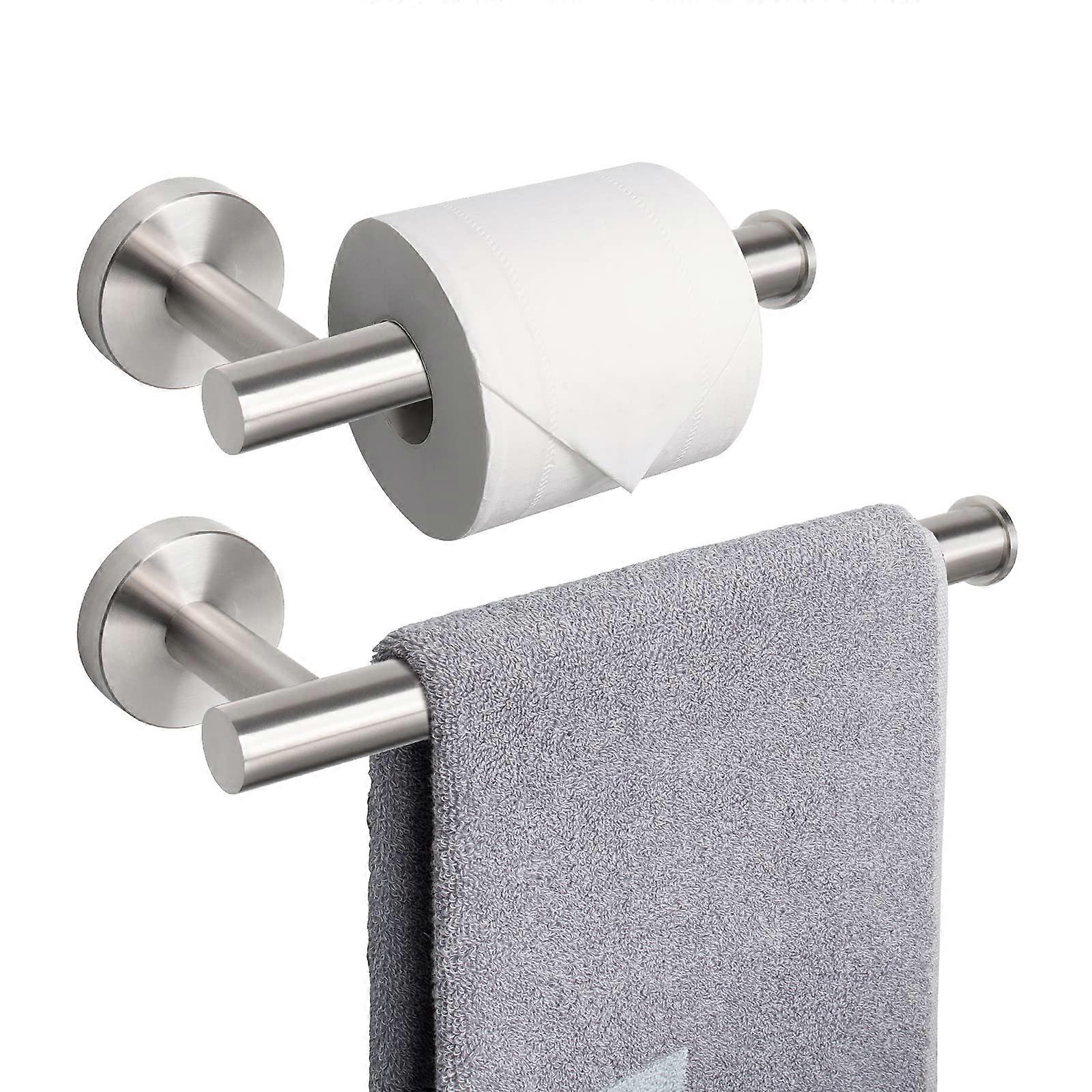 2 Pieces Premium Bathroom Hardware Set in Modern Chrome Finish, Wall-Mounted Accessories for Easy Installation