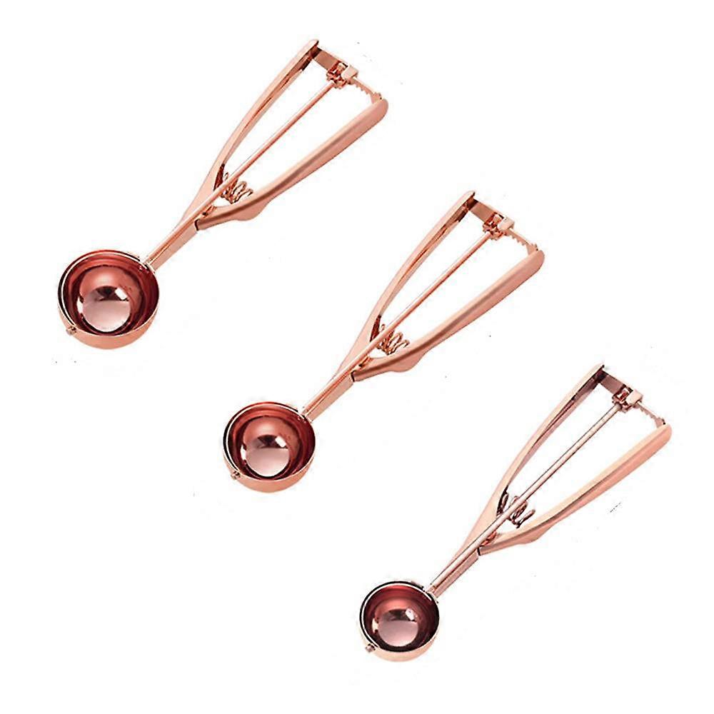 3 Set Stainless Steel Cookie Scoop for Cookie Baking Dough Scoop Small Medium and Large