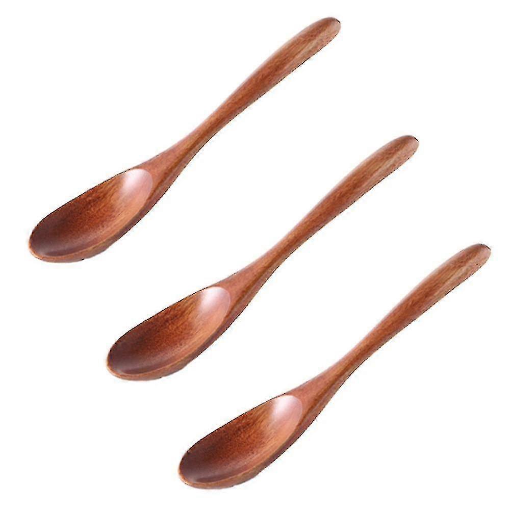 Durable Long-Handled Solid Wood Dessert Spoon for Rice