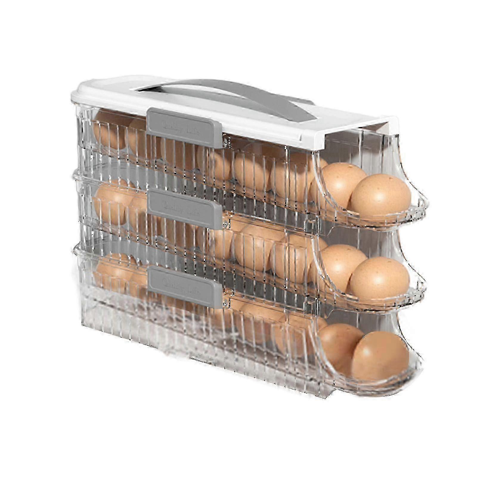 Egg Storage Box Refrigerator Preservation Rolling Egg Box Holder Drawer Type Kitchen Storage Egg Box Can Be Timed
