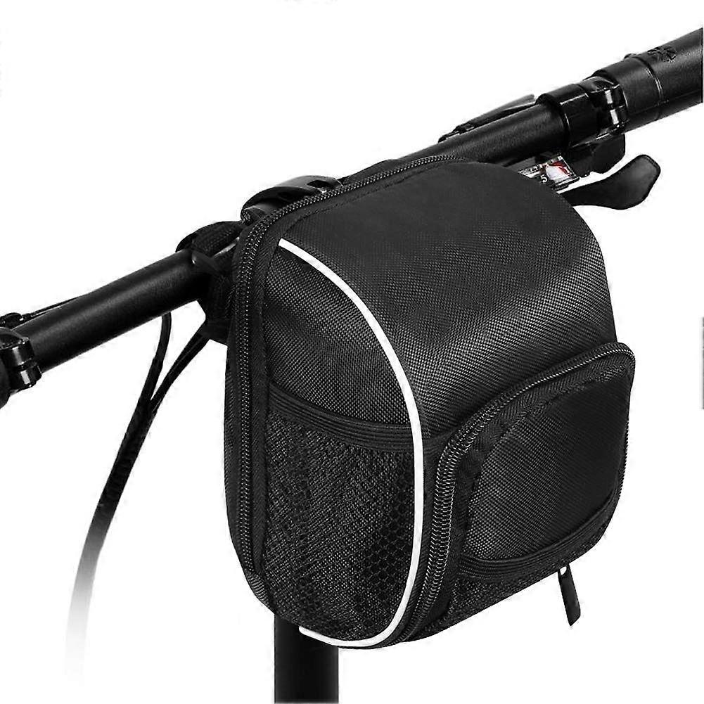 Bike Handlebar Bag Frame Front Tube Waterproof Storage Foldable Basket Pouch Bag Large Capacity with Mesh Pocket Rain Cover Universal for Most Road Bi