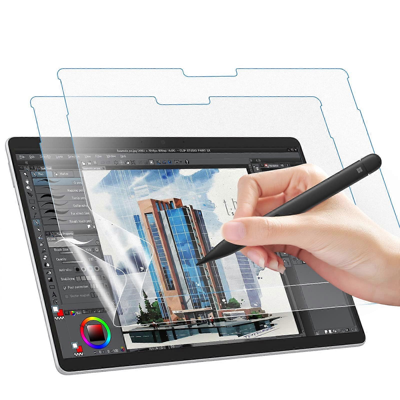 2er-Pack Displayschutzfolie aus Papier für Microsoft Surface Pro 11 , Surface Pro 10 / Pro 9 / Pro 8 / Pro X