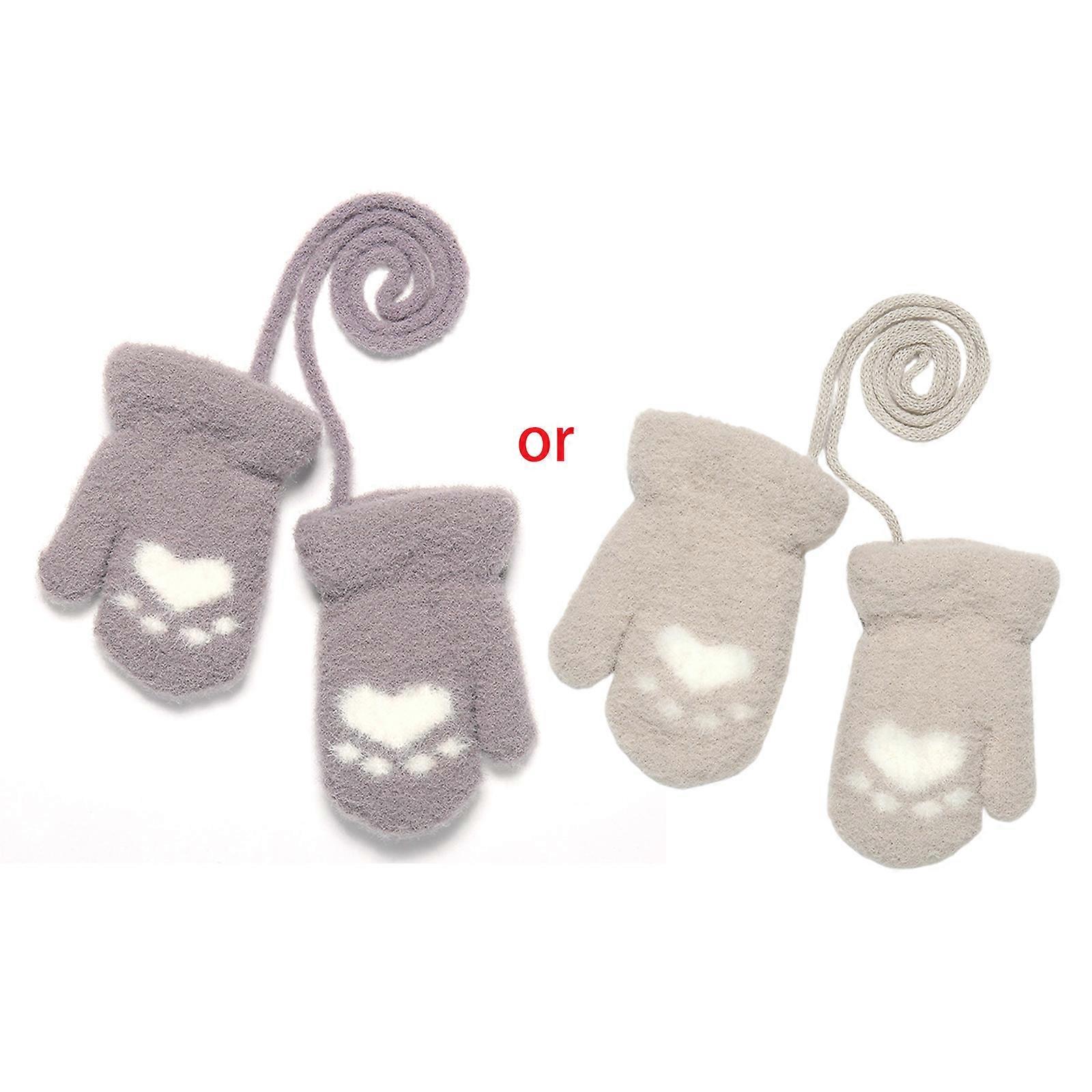 Soft Plush Baby Gloves Cartoon for Cat Claw Thick Warm Newborn Gloves Knit Cotton Mittens for Kids Infant Girls Boys  a