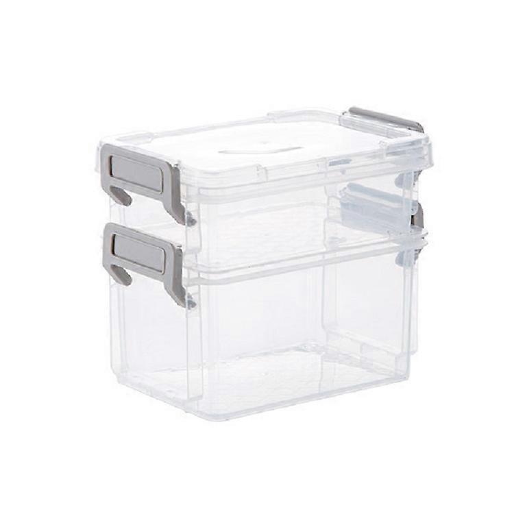 Desktop Transparent Covered Storage Box Sundries Organizing Storage Box Two Layers