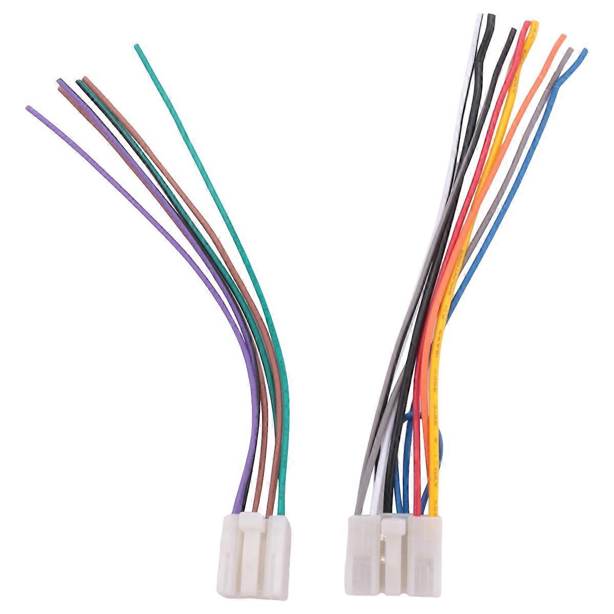 Universal Stereo Cd Player Wiring Harness for // Wire Adapter Aftermarket Radio Plugs 1 Pair Connector Cable