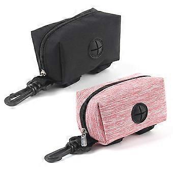 2 stykker afføringsposeholder hundeafføringsholder hundeafføringsdispenser hundeaffaldspose beholder med lynlås og klip til hundesnor