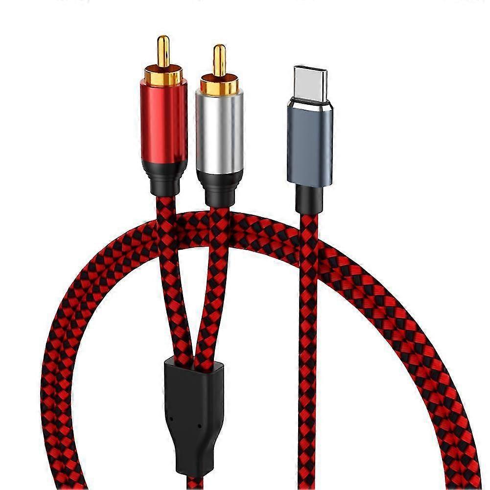 USB Type C to 2 RCA Audio Cable Type-C RCA Cable,USB-C Audio Line for Home Theater Amplifier DVD TV Speaker (0.5M/1.6Ft)