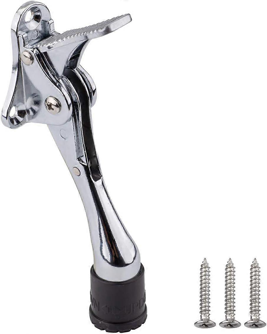 Door stopper - 10 cm - prevents the door from slamming - chrome - hands-free system - Silver