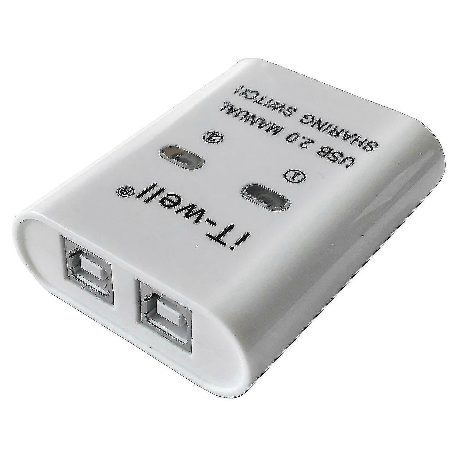 Usb Printer Sharing Device, 2 In 1 Out Printer Sharing Device, 2-port Manual Kvm Switching Splitte