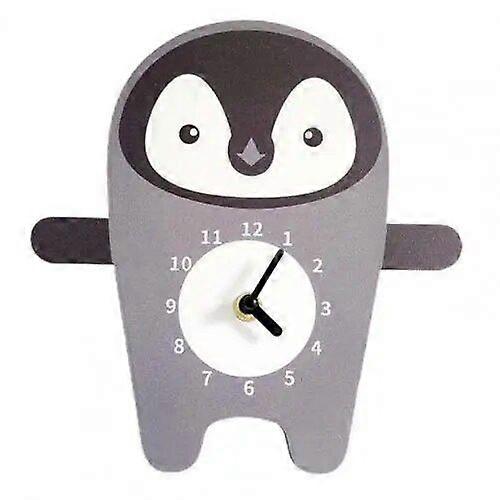 Panda Tiger Shaped Wall Clock Wall Mounted Wood Wall Hanging Clock Mute Room Decor Decorative Clock for Kid Room