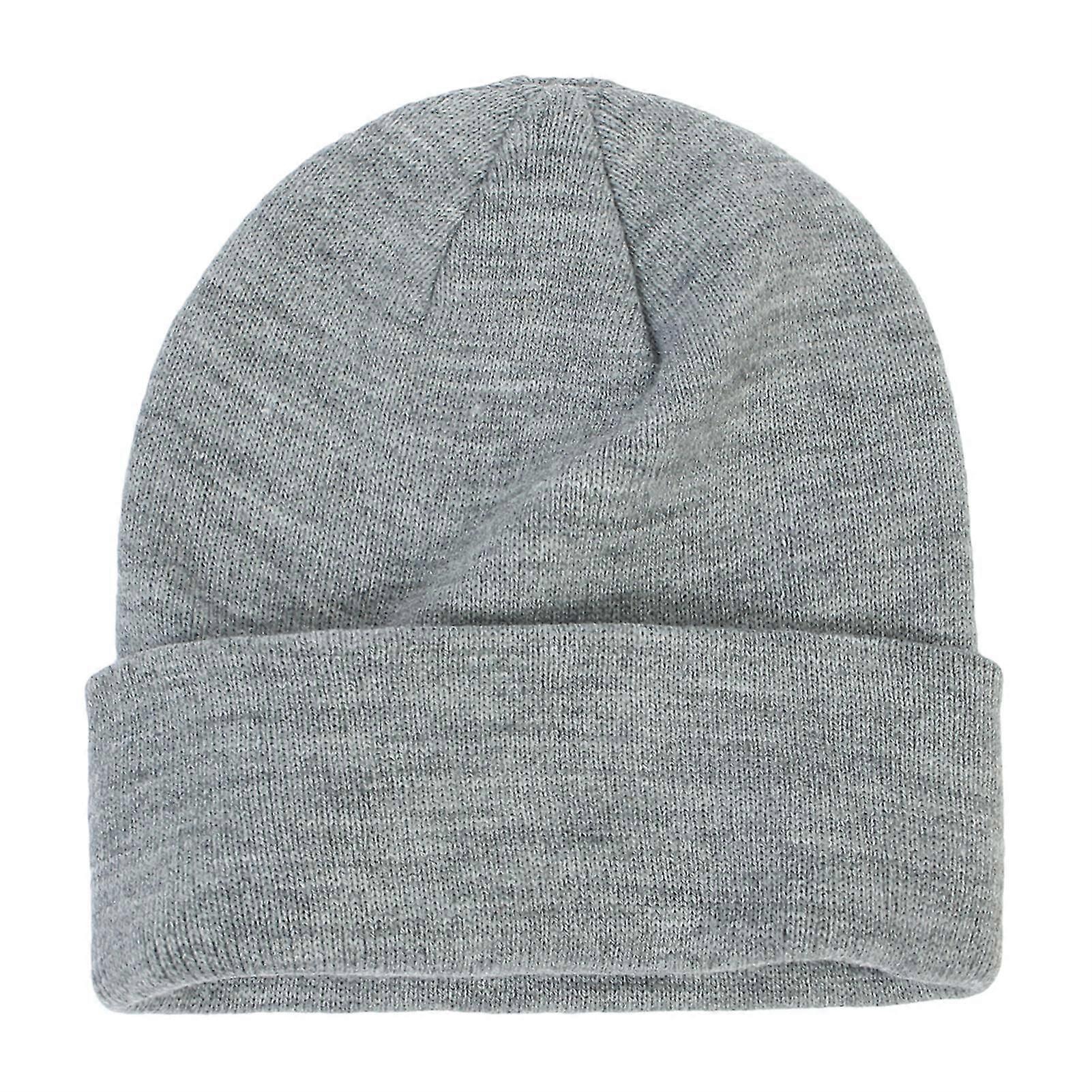 Knit Cuffed Beanie Winter Hats Comfortable Wool Hat With Solid Color For Cold Weather Wearing Head Warmer