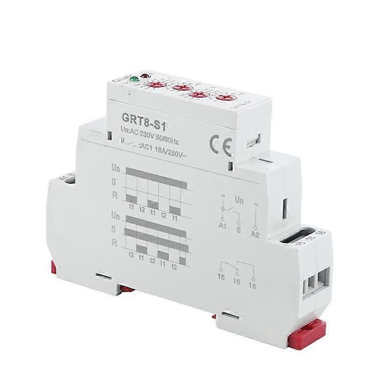 GRT8-S Asymmetric Cycle Timer Relay SPDT 16A Electronic Repeat Relay, GRT8-S1 AC230V