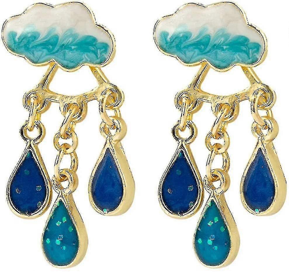 S Theme Rainy Cloud Earrings, Cute Cloud Raindrop Earrings (raindrop) -krygv