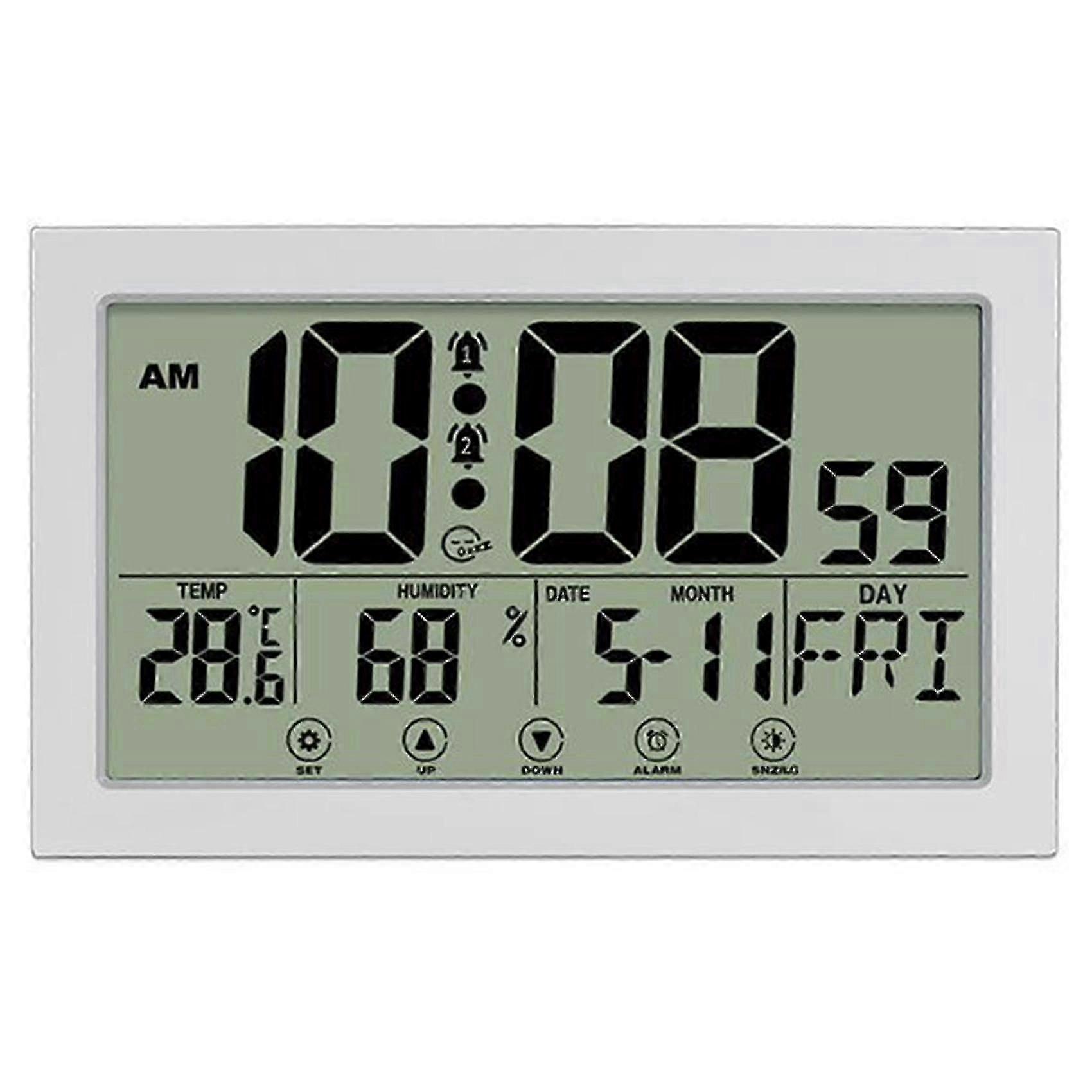Touch Screen Digital Wall Clock Mute With Snooze Mode Luminous