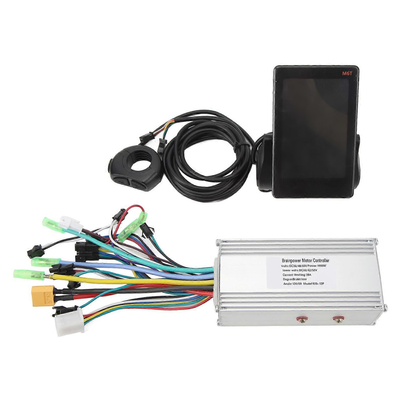 36V 48V 60V 1000W 38A 3 Mode Sine Wave Brushless Motor Controller M6T LCD Display Kit for Electric Bike Bicycle Scooter