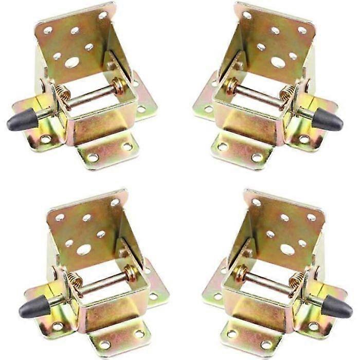 4 Pcs Folding Table Legs, Foldable Support Frame, Self-Locking Hinges, Workbench Folding Hinge Hardware, Legs