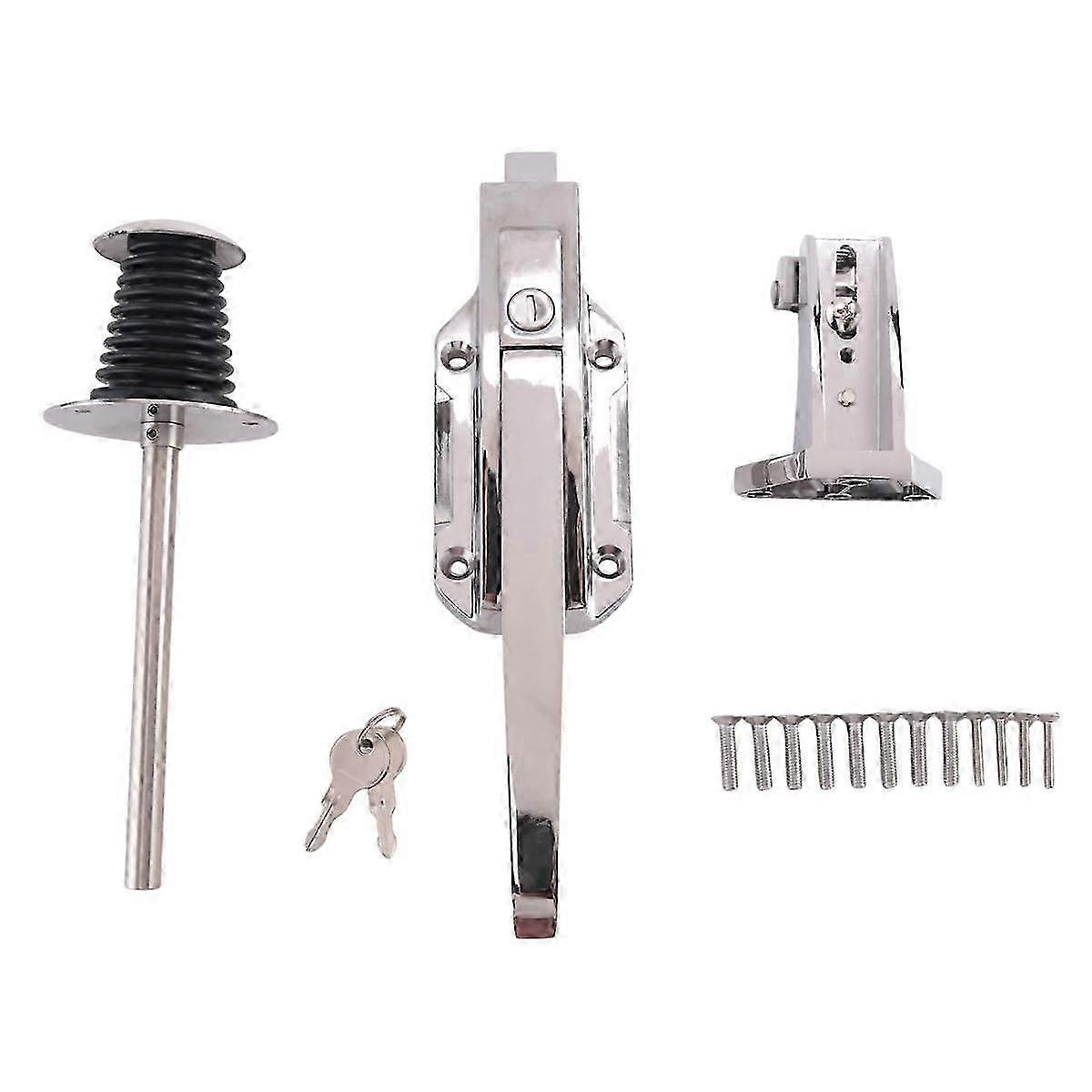 Walk in Freezer Door Latches Walk in Cooler Door Handle Latches Freezer Kit Heavy Duty with Key and Solid Metal Push Rod