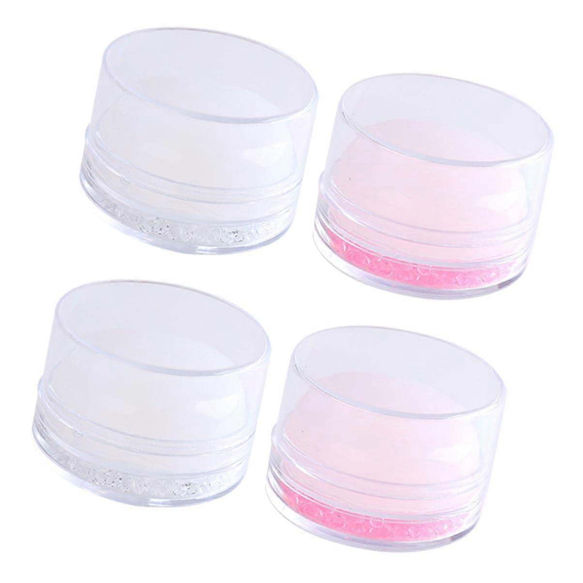 Silicone Nail Art Stampers 4Pcs Durable Manicure Printing Tools for Home and Salon Use Compact Easy Clean Design