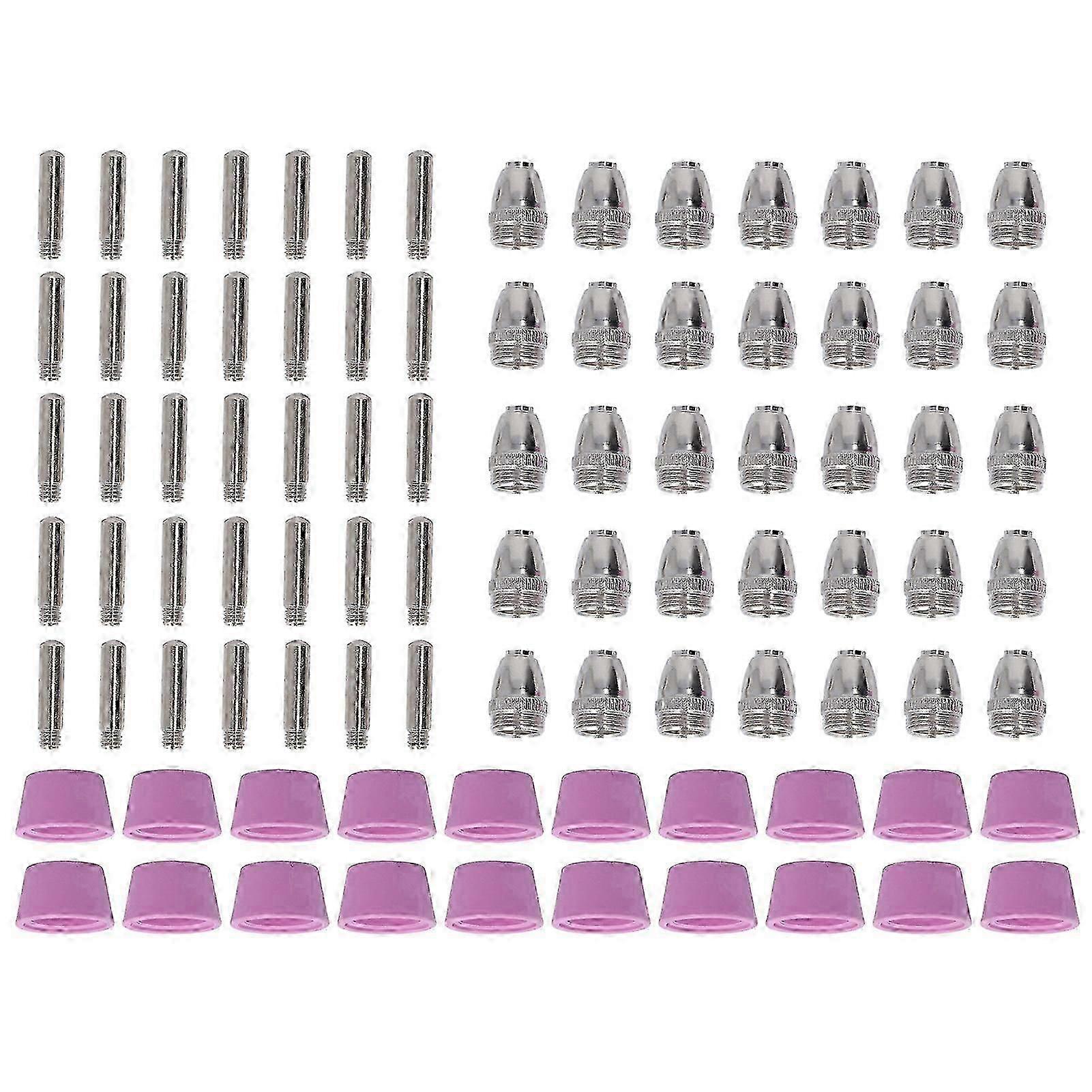 90Pcs Plasma Cutter Torch Consumables Kit Electrode Nozzles Cups Copper Ceramic Replacement