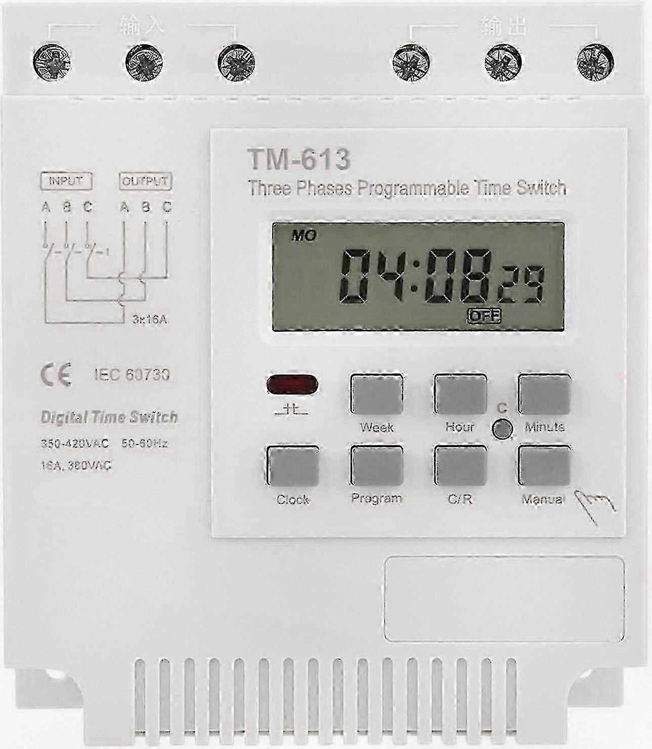 380V programmable time relay, mini power outage smart digital weekly programmable control power timer switch for three-phase fish pond aerat