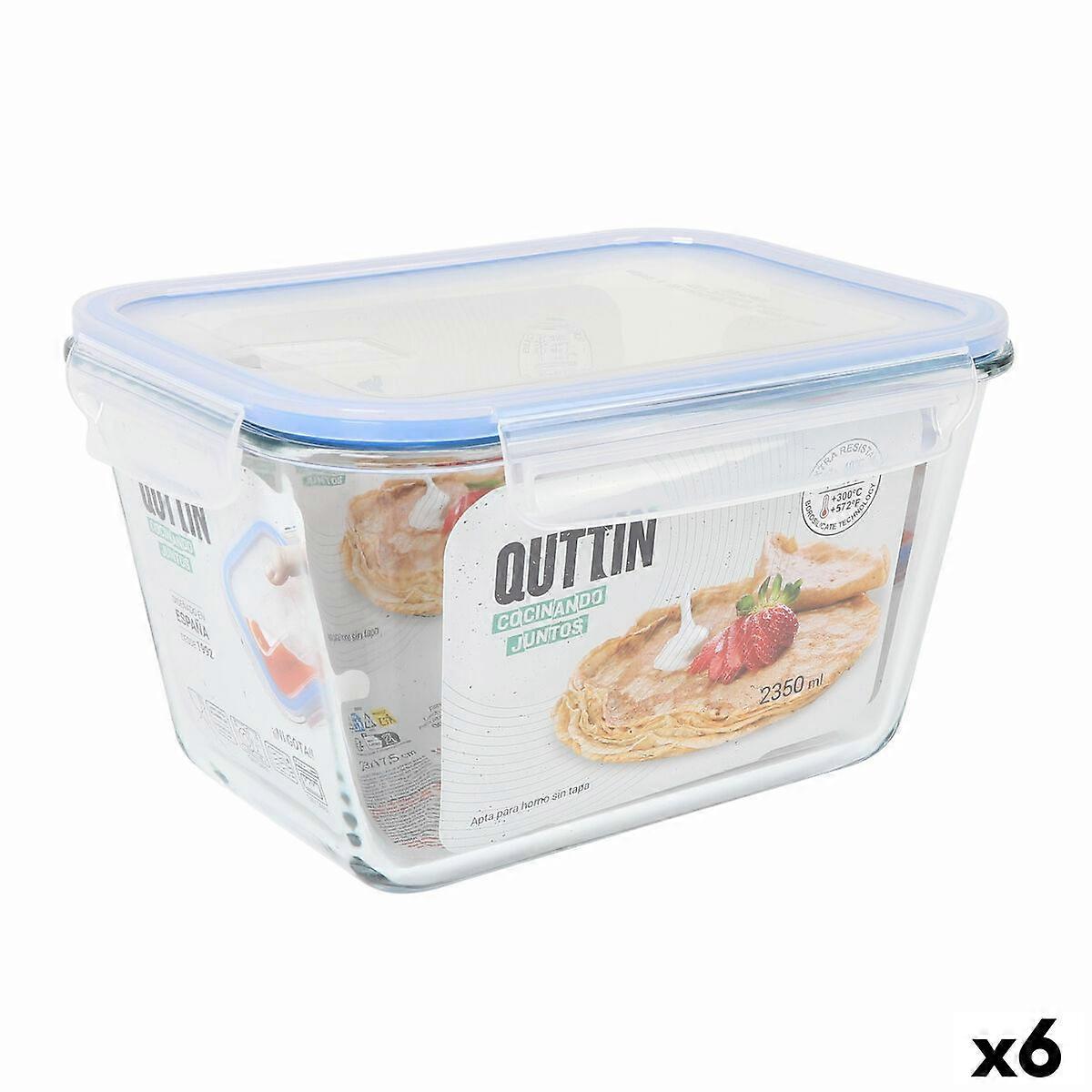 Brotdose Quttin Rechteckig 2,35 L (6 Stück)