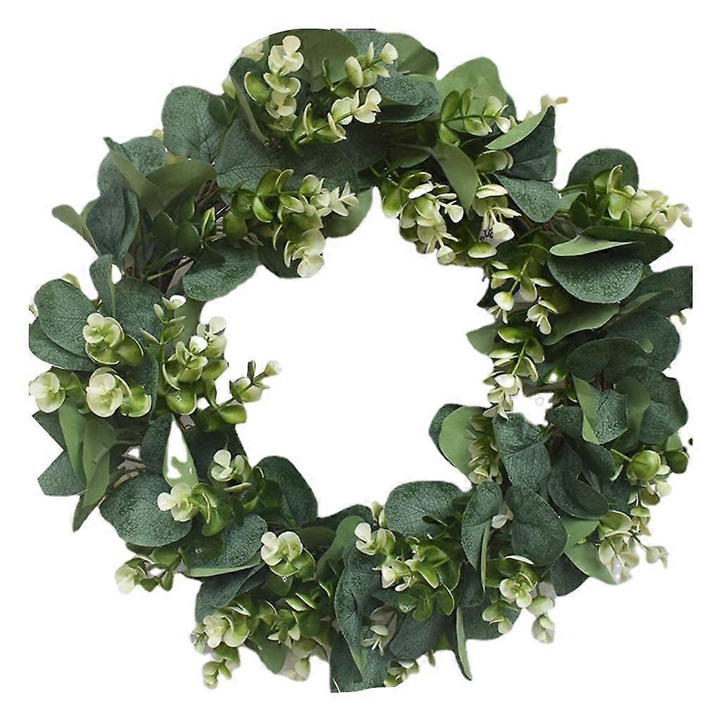 Door Wreath 42cm Artificial Flower Wreath With Eucalyptus For Front Door