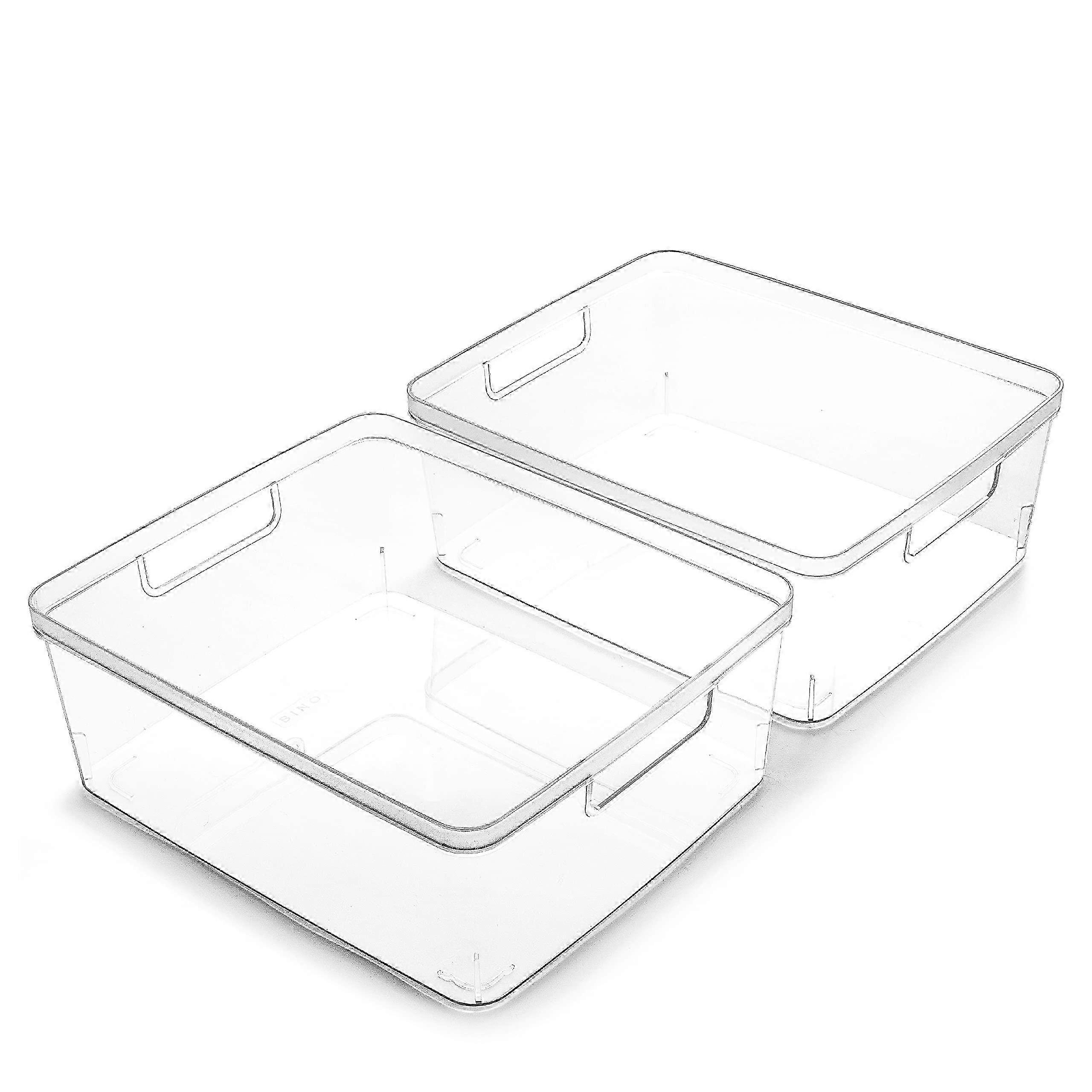 2 Pack Medium Storage Bins for Fridge, Pantry & Home Organization