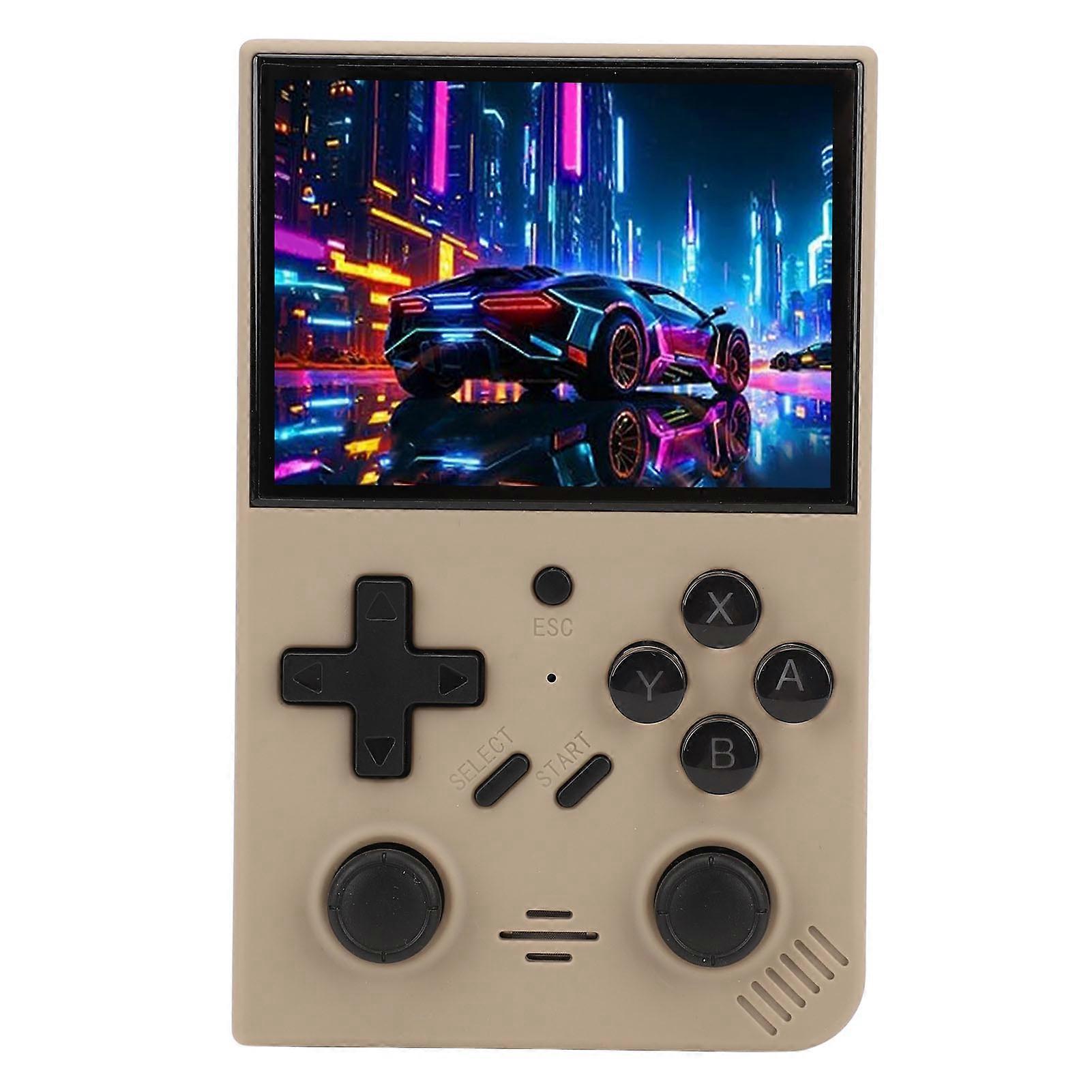 Handheld Game Console 3.5in IPS LCD Display 4 Core 1.5 GHZ Pocket Gaming Console for Home Outdoor Travel Grey 128G More Than 20000 Games