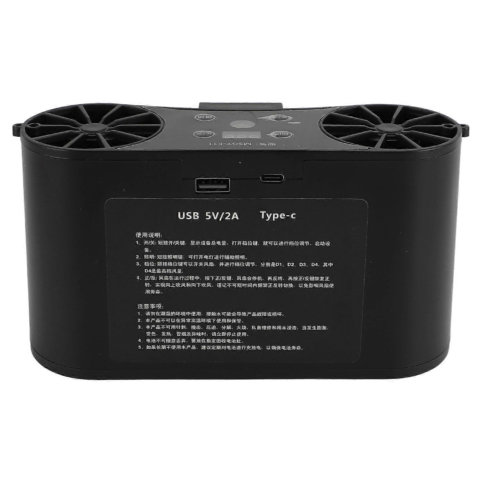 Waist Mounted Fan USB Rechargeable Cooling Fan with Digital Display CW and CCW Strong Airflow Fan for Summer Outdoor 15000mAh 