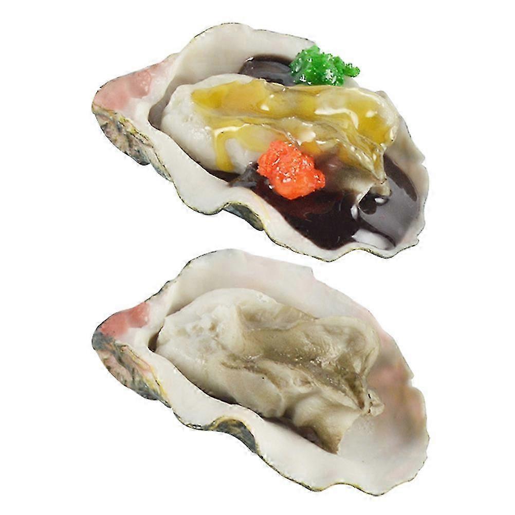 2pcs Artificial Shellfish Seafood Oysters Model Kitchen Home Party Decoration Display Prop