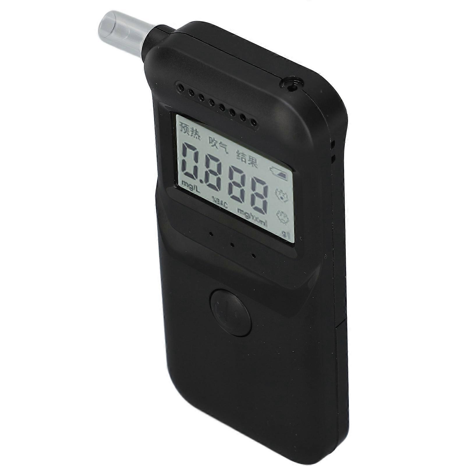 Digital Alcohol Checker Portable Breath Analyzer LCD Display High Accuracy Alcohol Tester 4 Switching Units 5 Mouthpieces 