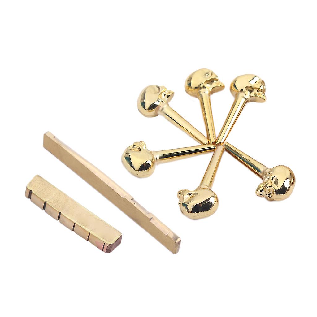 Bridge Pins Made Of Brass Nut For 6-string Acoustic Guitar Replacement