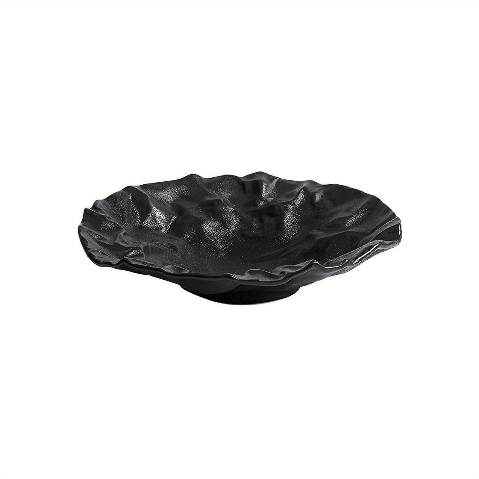 Collapsible Deep Plate, Ceramic Serving Dish, Solid Color Salad Bowl, Quality Household Tableware, Fruit Plate