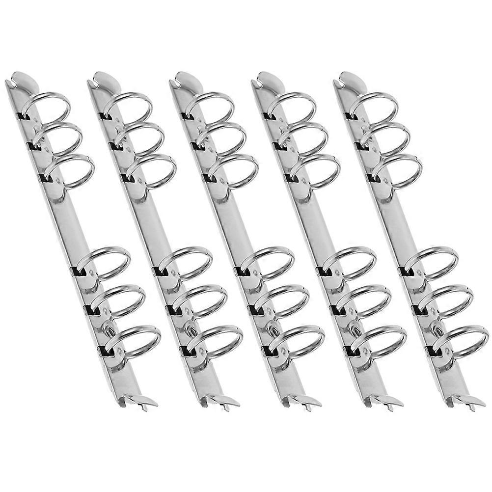 A6 Ring Binder Mechanism Silver Metal Inserts for 5Pcs Notebook Planner
