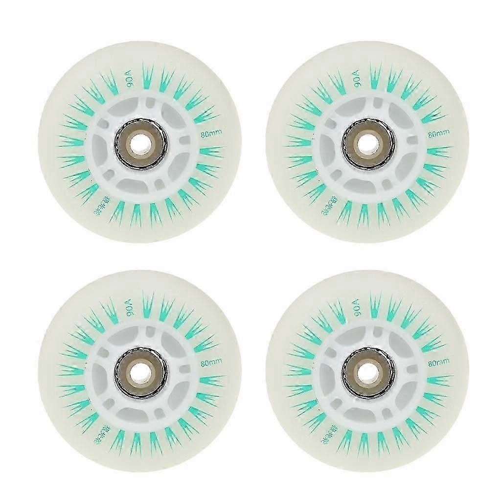 Glowing Inline Skate Wheels 72mm 76mm - Set of 4 LED Replacement Wheels for Roller Skates