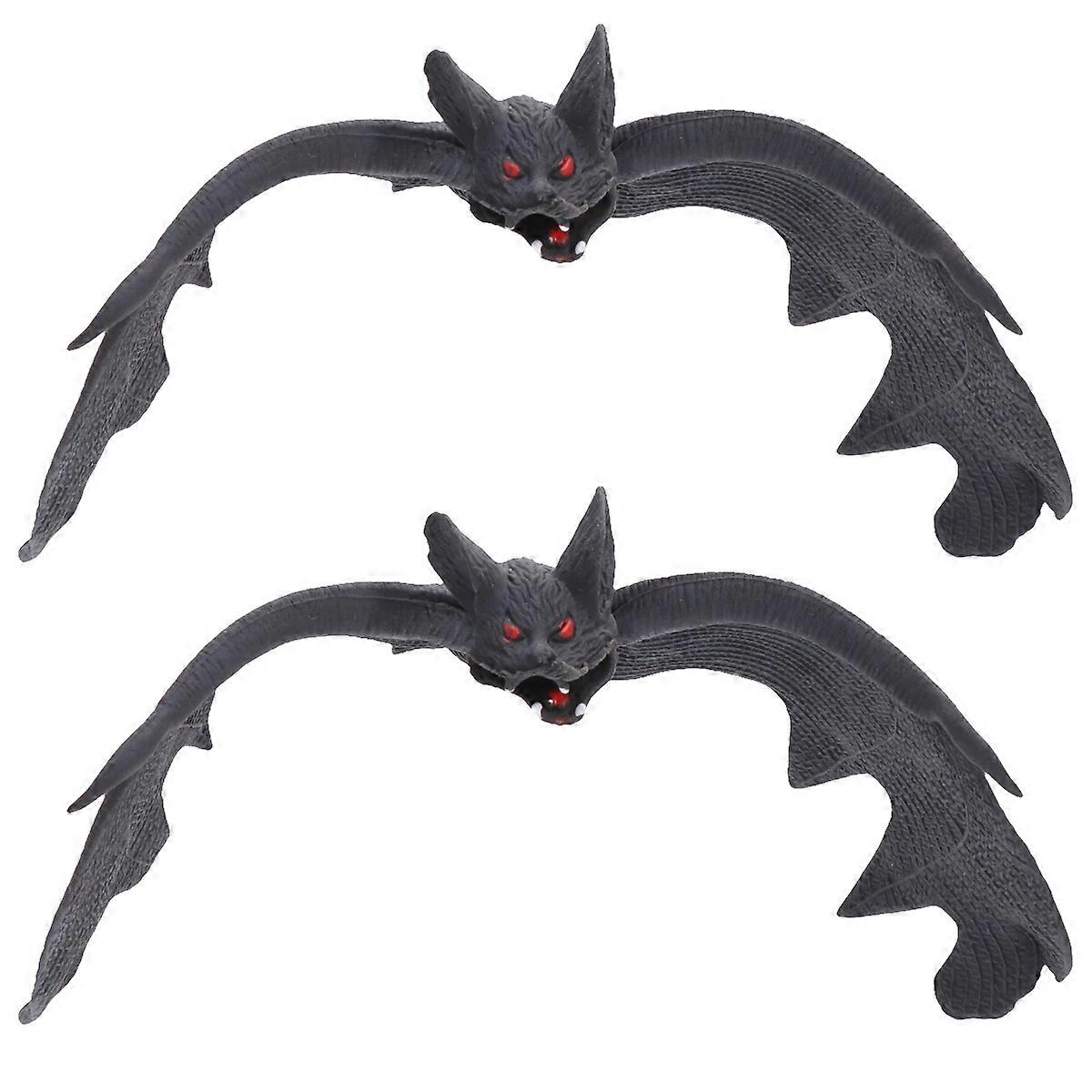 Fliegende Fledermäuse, Halloween, 2er-Set, schreckliche Ornamente, Simulationsrequisiten, schwarz, für Halloween, Aprilscherz-Feier