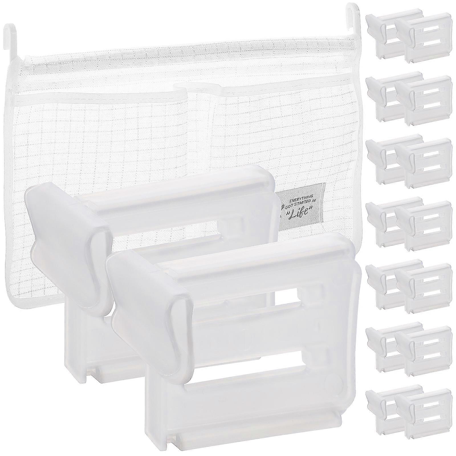 Fridge Door Shelf Bin Clips Refrigerator Side Organizer Transparent Plastic Long Lifespan 16Pcs