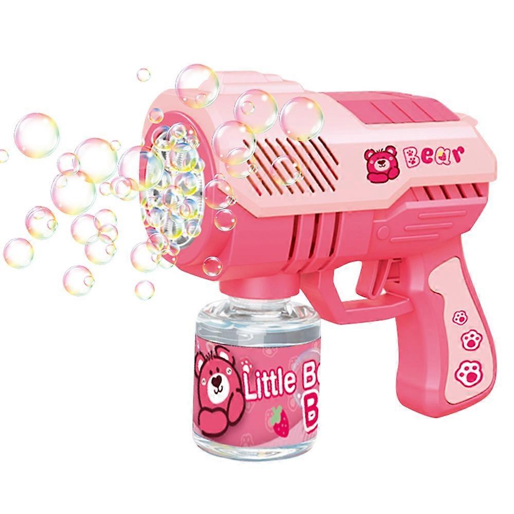 Children 10-holes Electric Bubble Machine Automatic Bubble Gun with Light