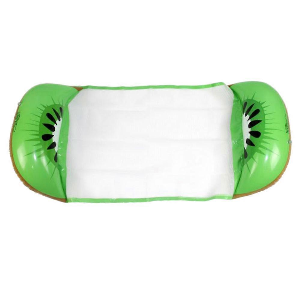 Inflatable Floating Bed with Backrest, Novel Fruit Pattern Swimming Mat for Adults, Green Color, Ideal for Pool Parties, Relaxation and Sunbathing