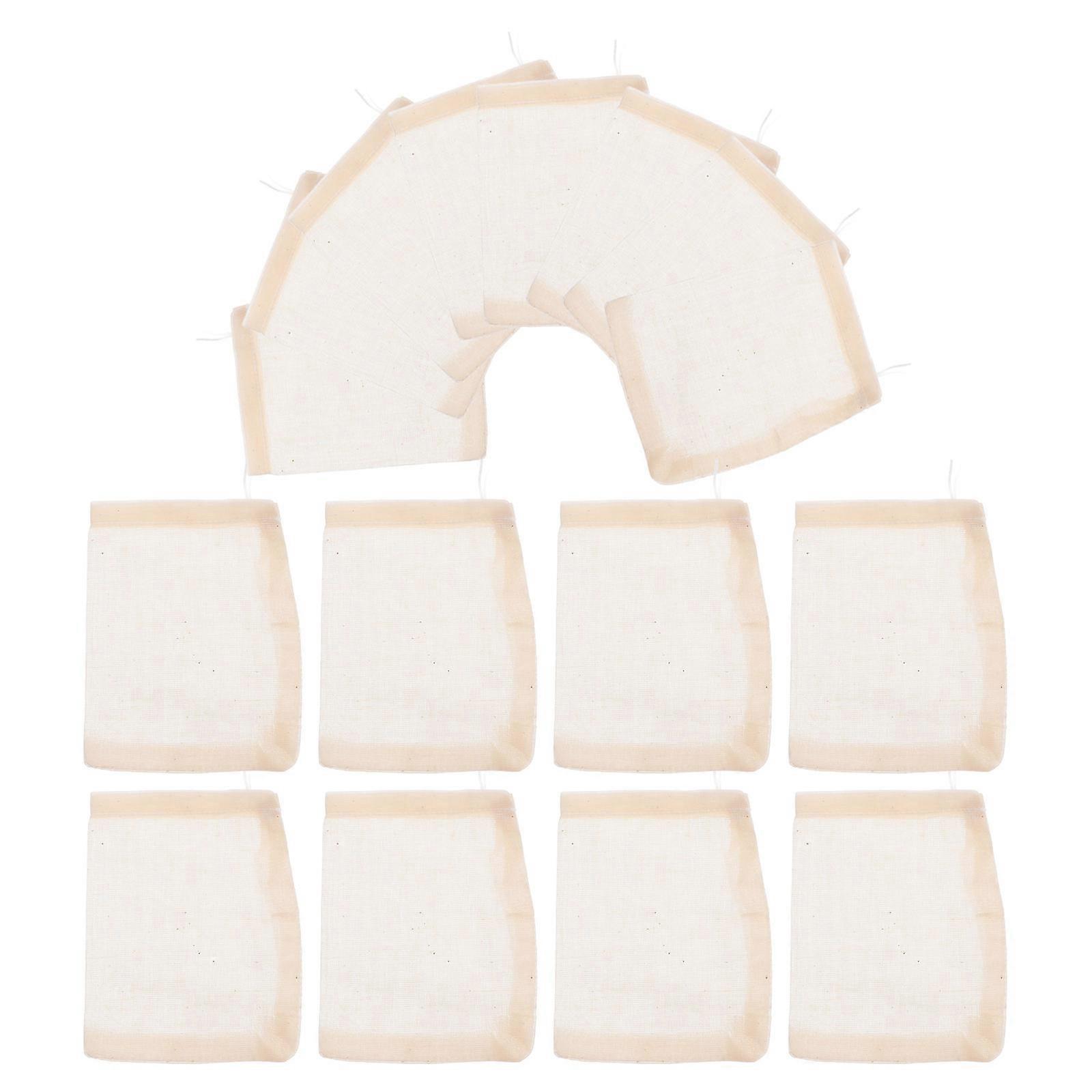 Tea Bags For Loose Tea Reusable Rectangular Cotton Gauze Drawstring Closure 50Pcs