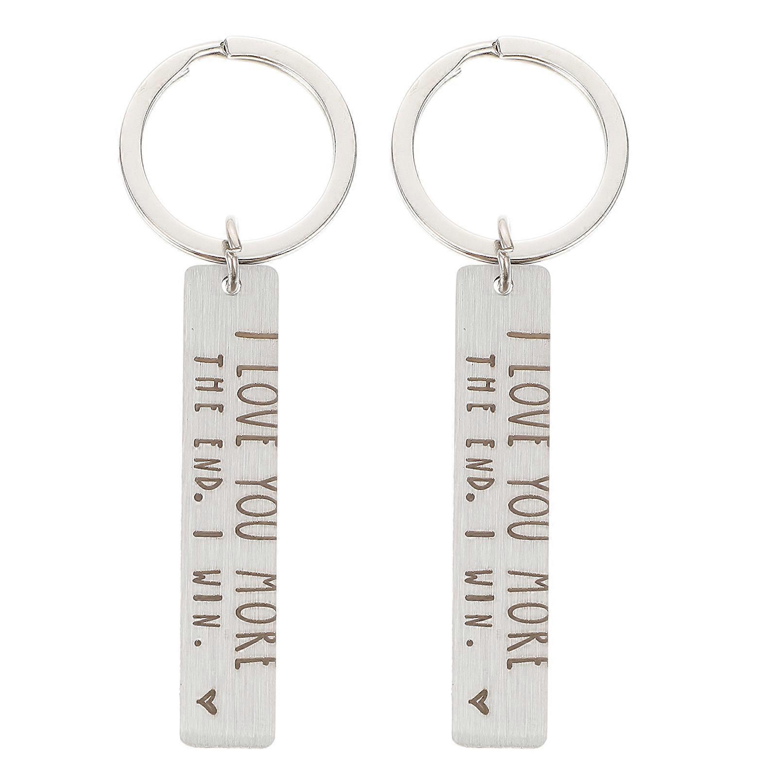 Keychain Classic Stainless Steel Key Ring Elegant Pendants 8x25cm Key Chain Charms 2Pack