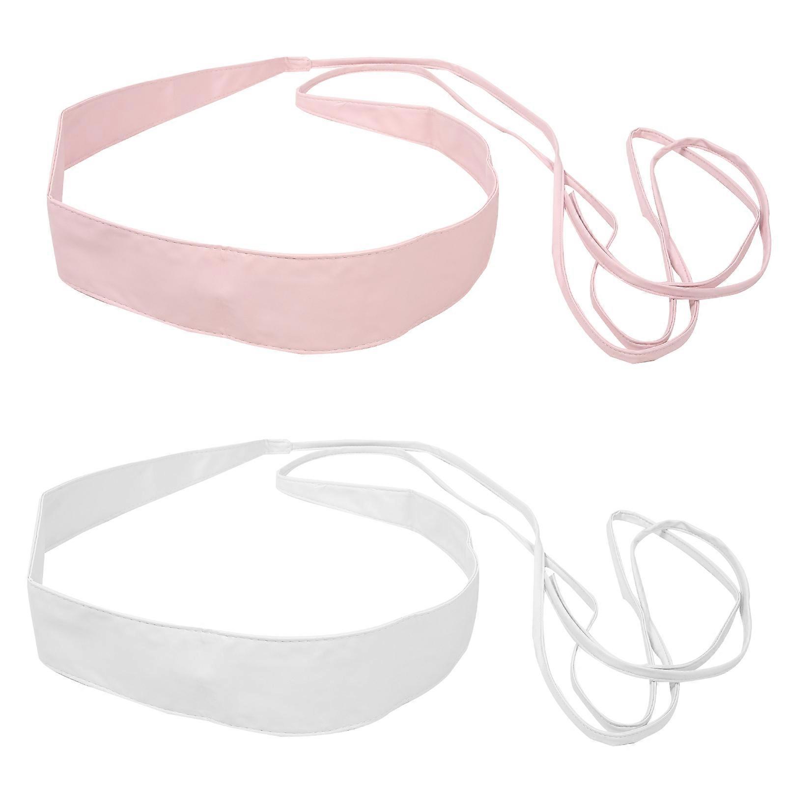 Ladies Belt Artificial Leather Tie Shape Universal Size White Color 360.00X6.50X0.30CM 2Pcs