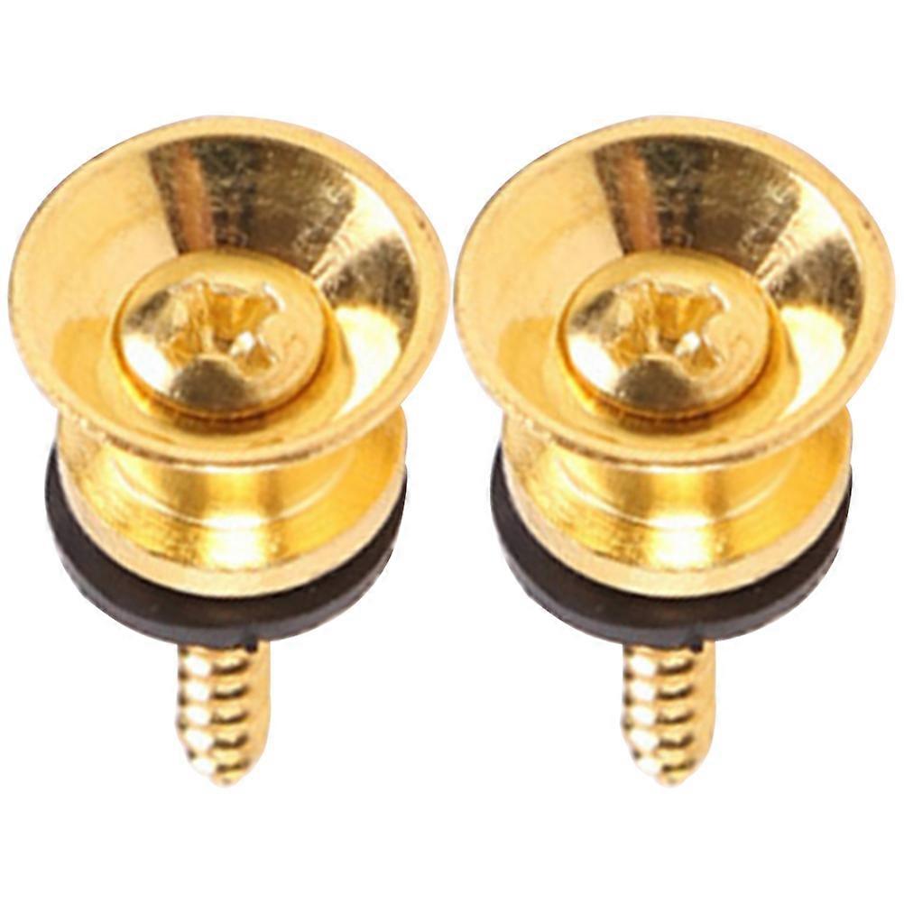 Guitar Strap Lock Buttons Durable Metal Pegs for Secure Attachment, Easy Install, Fits Acoustic Electric Guitars Bass Ukulele with Smooth Rounded