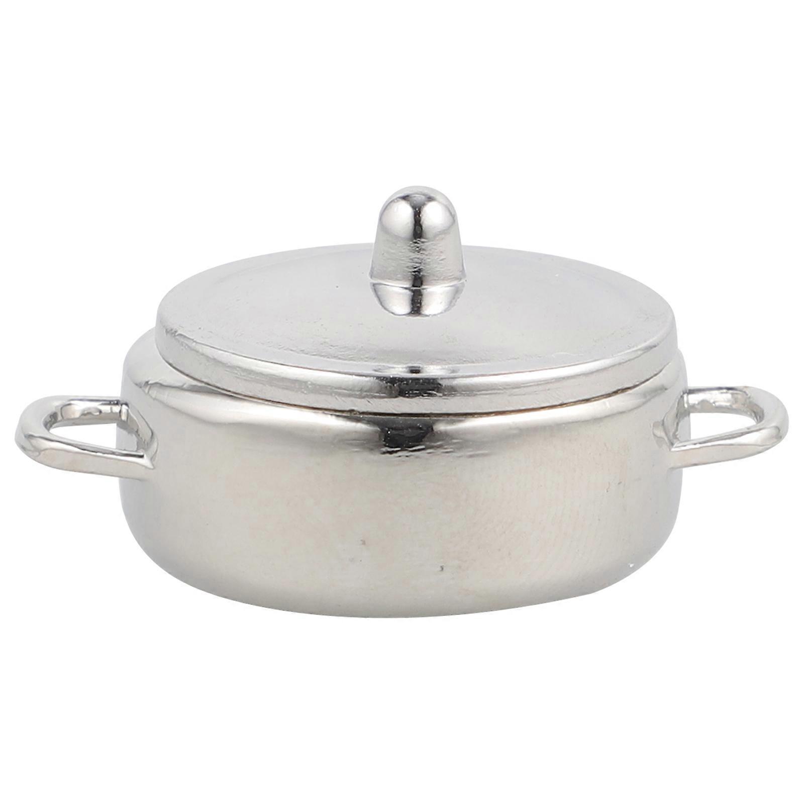 Miniature Cooking Mini House Simulation Pots Alloy Material Style Children Collectors 0.8 0.8 0.6in 1Pcs