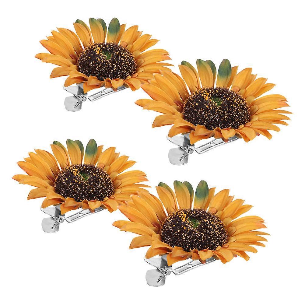 Unique Curtain Tiebacks Sunflower Clips Multifunctional Design For Office Decoration 4Pcs