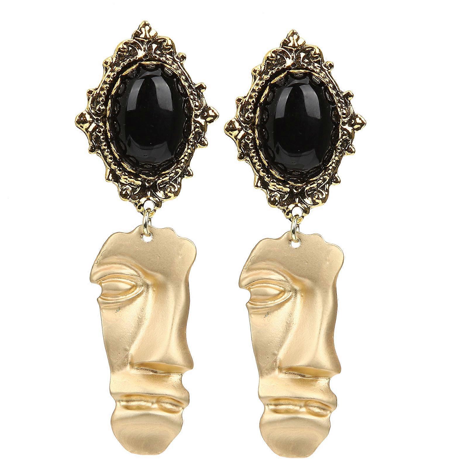 夜の外出のためのフェイスダングルイヤリングを着心地よく、特別な瞬間、女性の女の子、2.83X0.98X0.20inニッケルペア