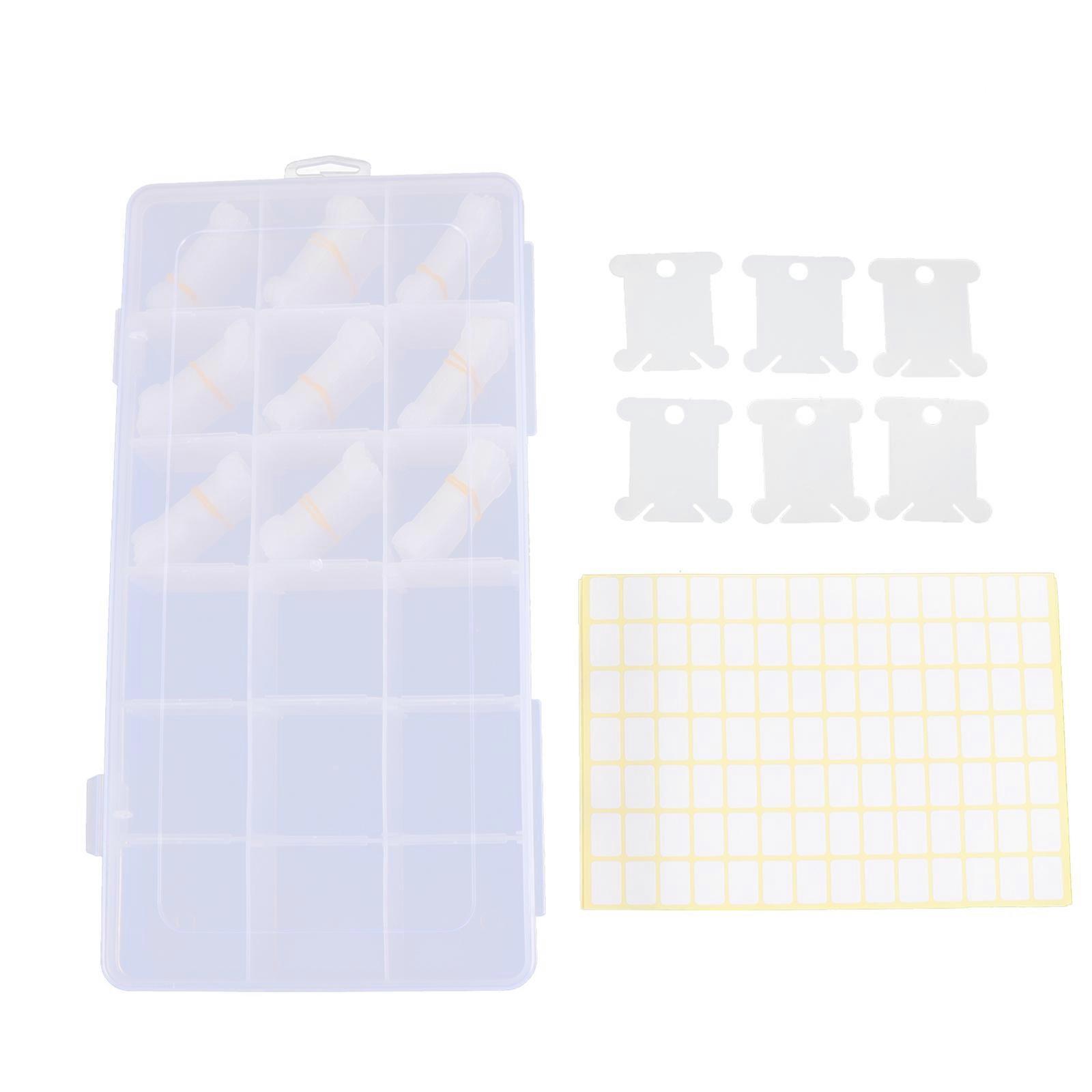 Storage for Embroidery Threads Cross Stitch Thread Organizer 18-Grid Design 23.5X12X4.5CM Separate Colors 1 Set