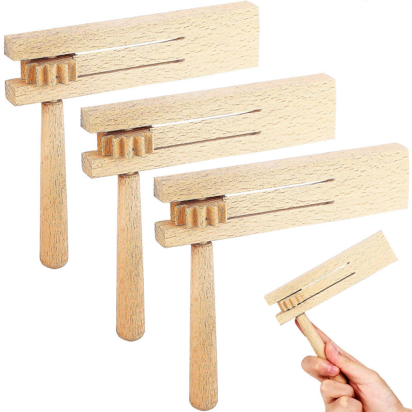 3 Pcs Wooden Ratchet Sound Rotating Matraca Musical Instruments for Family Gatherings and Parties – Safe and Engaging Traditional Fun