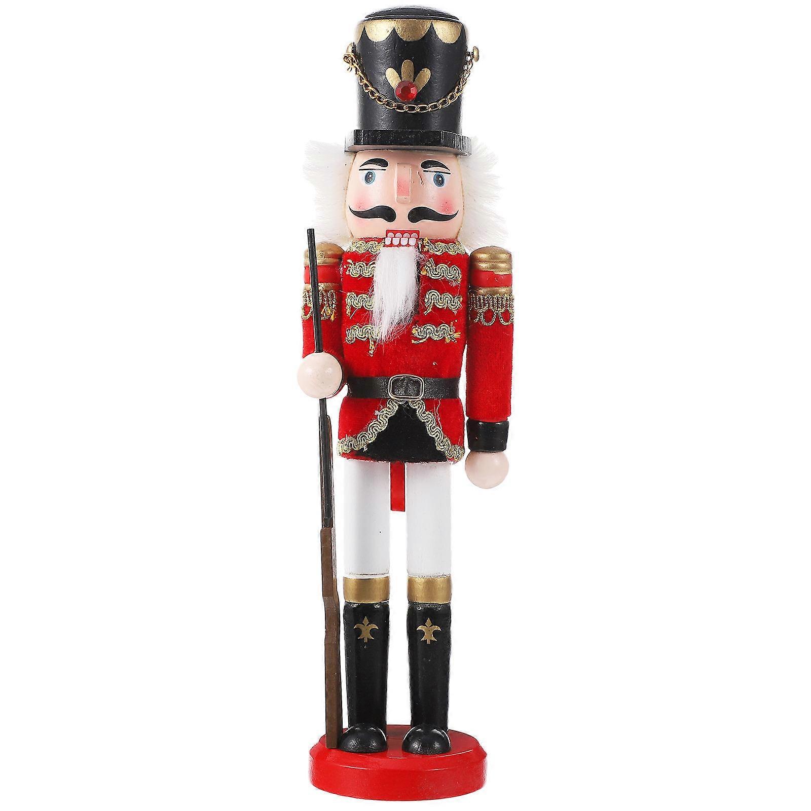 Puppet Nutcrackers Soldier Figure Wooden For Desktop Decor 1Pcs